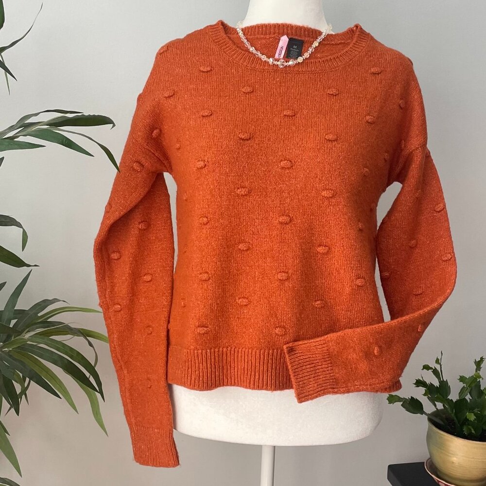 Love By Design Size M Burnt Sienna Long Sleeve Soft Sweater Fits Like Small